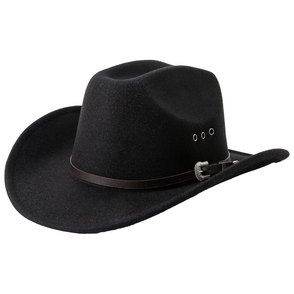 7229 Wool Felt Wide Brim Western Cowboy Hat Cowgirl Hat with Buckle